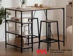 Maxi Bazar Table bar 3 etages altaj 140x80x103cm offre