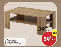 Maxi Bazar Table basse 103x38x63cm offre