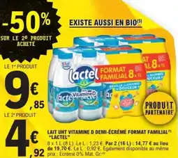 E.Leclerc Express Lait uht vitamine d demi-écrémé format familial lactel offre