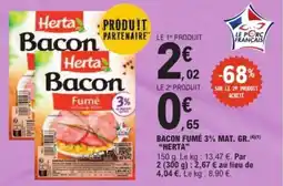 E.Leclerc Express Bacon fumé 3% mat. gr. herta offre