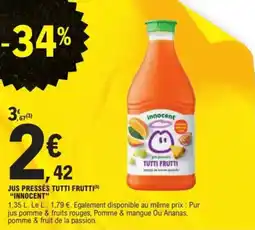 E.Leclerc Express Jus pressés tutti frutti innocent offre