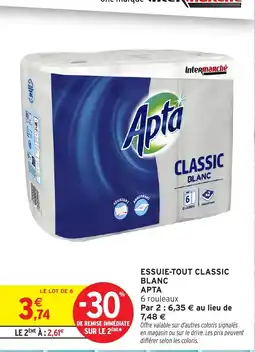 Intermarché Hyper Essuie-tout classic blanc apta offre