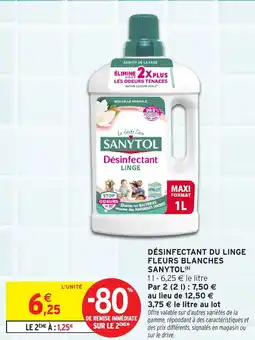 Intermarché Hyper Désinfectant du linge fleurs blanches sanytol offre