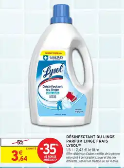 Intermarché Hyper Désinfectant du linge parfum linge frais lysol offre