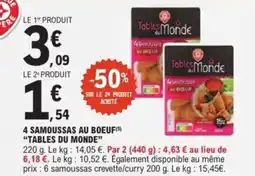 E.Leclerc Express 4 samoussas au boeuf tables du monde offre