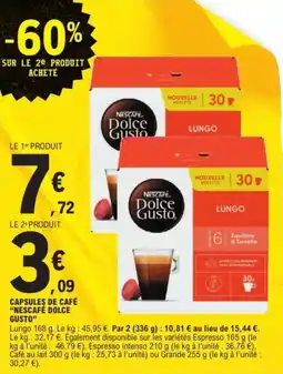 E.Leclerc Express Capsules de café nescafé dolce gusto offre