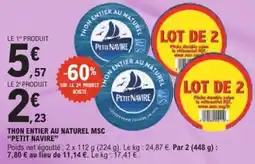 E.Leclerc Express Thon entier au naturel msc petit navire offre