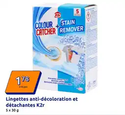 Action Lingettes anti-décoloration et détachantes k2r offre