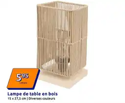 Action Lampe de table en bois offre