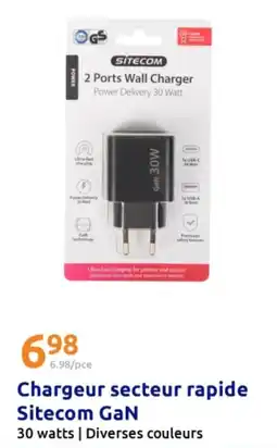 Action Chargeur secteur rapide sitecom gan offre