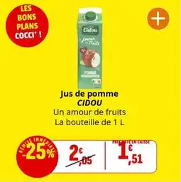 Coccinelle Supermarché Jus de pomme cidou offre