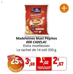 Coccinelle Supermarché Madeleines maxi pépites ker cadelac offre