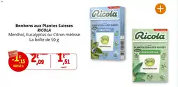 Coccinelle Supermarché Bonbons aux plantes suisses ricola offre