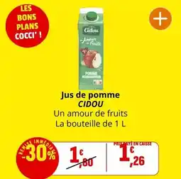 Coccinelle Supermarché Cidou - jus de pomme offre