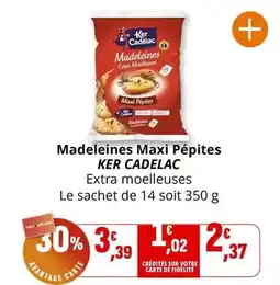 Coccinelle Supermarché Ker cadelac - madeleines maxi pépites offre