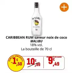 Coccinelle Supermarché Malibu - caribbean rum saveur noix de coco offre