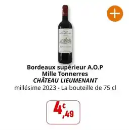 Coccinelle Supermarché Bordeaux supérieur a.o.p mille tonnerres offre