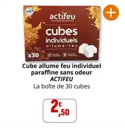 Coccinelle Supermarché Actifeu - cube allume feu individuel paraffine sans odeur offre