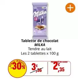 Coccinelle Express Milka - tablette de chocolat offre