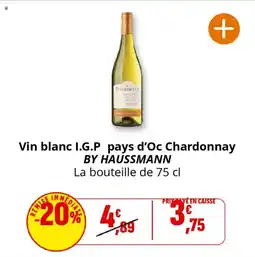 Coccinelle Supermarché Vin blanc i.g.p pays d'oc chardonnay by haussmann offre