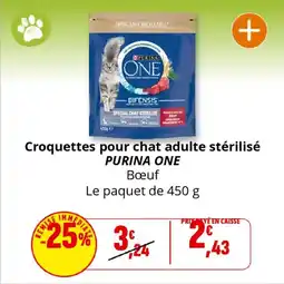 Coccinelle Supermarché Croquettes pour chat adulte stérilisé purina one offre