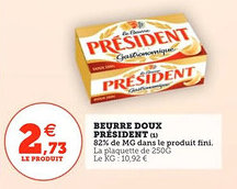 Utile Beurre doux président offre