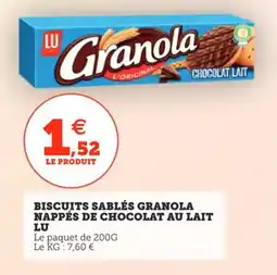 Utile Biscuits sablés granola nappés de chocolat au lait lu offre