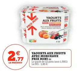 Utile Yaourts aux fruits avec morceaux prix mini offre