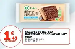 Utile Galette de riz bio nappée au chocolat au lait u bio offre