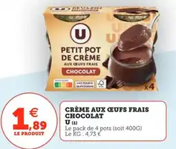 Utile Crème aux œufs frais chocolat u offre