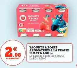 Utile Yaourts à boire aromatisés à la fraise u mat & lou offre