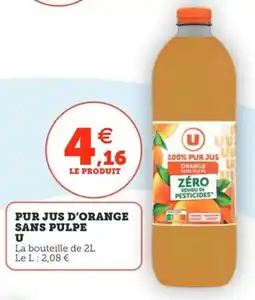 Utile Pur jus d'orange sans pulpe u offre
