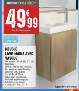 Brico Cash Meuble lave-mains avec vasque offre