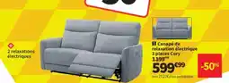 Conforama Canapé de relaxation électrique 3 places Cory offre