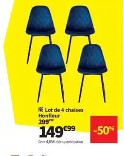 Conforama Lot de 4 chaises Honfleur offre