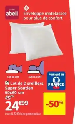 Conforama Lot de 2 oreillers Super Soutien offre