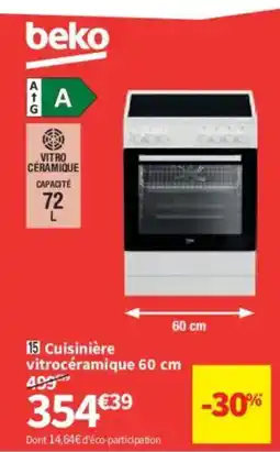 Conforama BEKO Cuisinière vitrocéramique offre