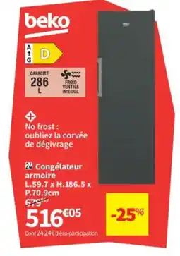 Conforama BEKO Congélateur armoire offre