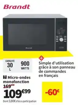 Conforama BRANDT Micro- monofonction offre