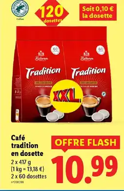 Lidl Café tradition en dosette offre