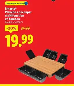 Lidl ERNESTO Planche à découper multifonction en bambou offre