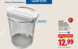 Lidl TRONIC Destructeur de documents offre