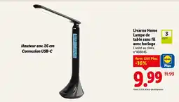 Lidl LIVARNO HOME Lampe de table sans fil avec horloge offre