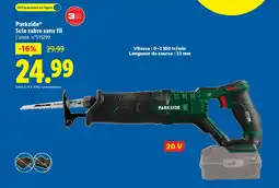 Lidl PARKSIDE Scie sabre sans fil offre
