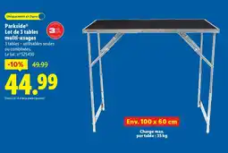 Lidl PARKSIDE Lot de 3 tables multi-usages offre