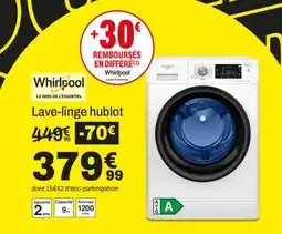 BUT WHIRLPOOL Lave-linge hublot offre