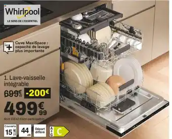 WHIRLPOOL Lave-vaisselle intégrable