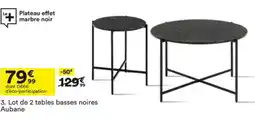 BUT Lot de 2 tables basses noires Aubane offre