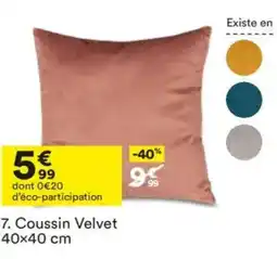 BUT Coussin Velvet offre