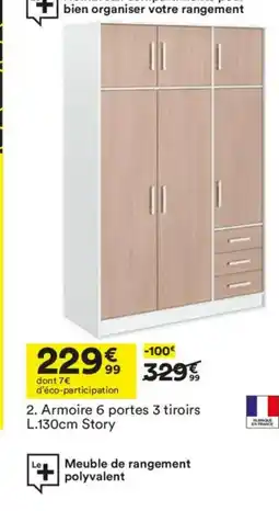 BUT Armoire 6 portes 3 tiroirs Story offre